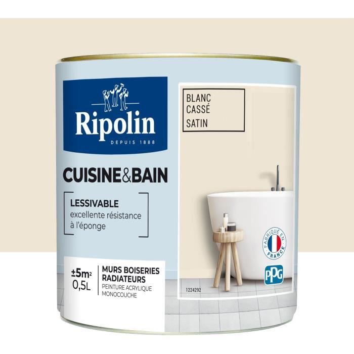 Ripolin Peinture Murale Speciale Cuisine Bain Blanc Casse Satin 0 5l Achat Vente Peinture Vernis Peinture Blanc Casse 0 5 L Cdiscount