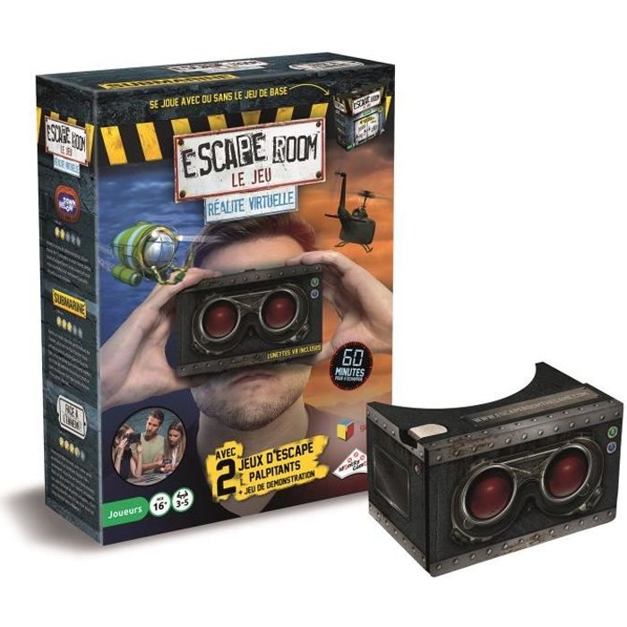 Coffret de jeux - RIVIERA GAMES - Escape Games Réalité Virtuelle (2 scénarios) - Lunettes VR - 1 joueur - Jeu de réflexion