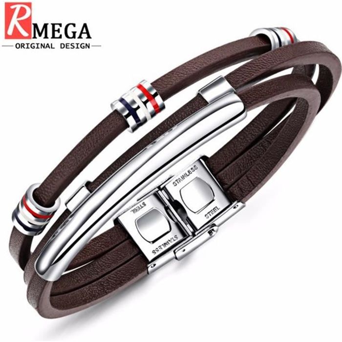 Bracelet Homme Mode, Bijoux RMEGA, Coffret Cadeau Pour la Fête