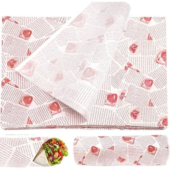 100 Feuilles Papier Ciré, 14 * 10 Pouces Papier Sulfurisé, Papier D