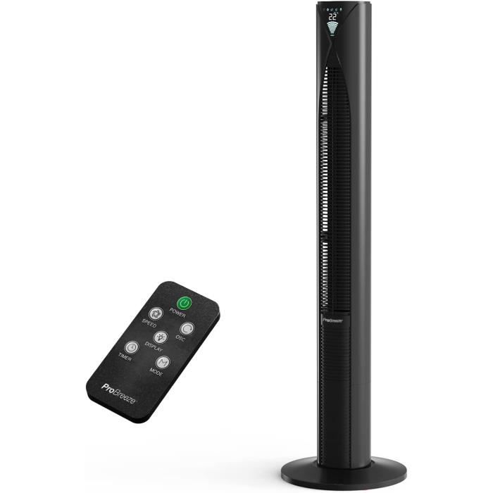 Aigostar Robert30I3A - Ventilateur tour avec Télécommande et minuterie - 86CM - 50W - Wit