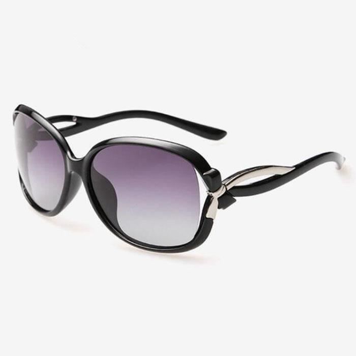 SHARPHY® Lunettes de soleil Femme Rétro Grands montures de lunettes Noir
