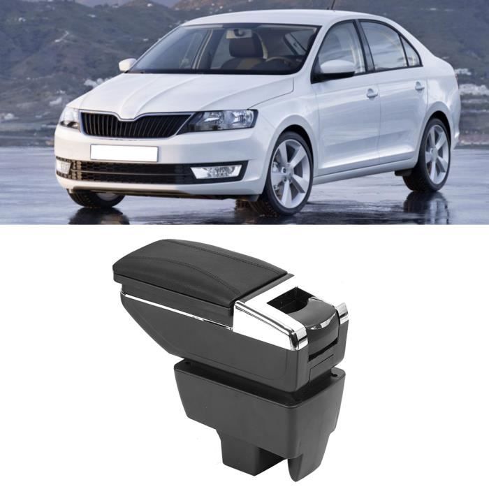 Kit Clips + Couvercle D'accoudoir Console Centrale Pour Skoda Rapid & Roomster - Noir