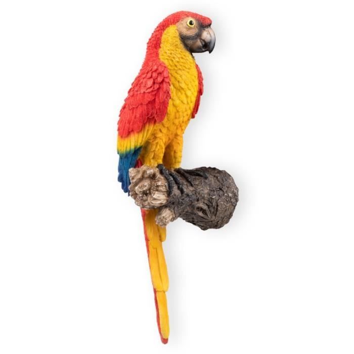 Figure Perroquet Décoration Murale Figurine Sculpture Oiseau Ara Fonte