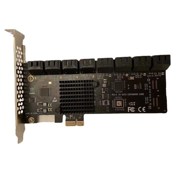 Carte D'extension PCI-E Vers 4 Ports SATA 3.0, 6 Gbit/s - Chipset 88SE9230, Support RAID 0/1/10, Compatible Windows Et Linux