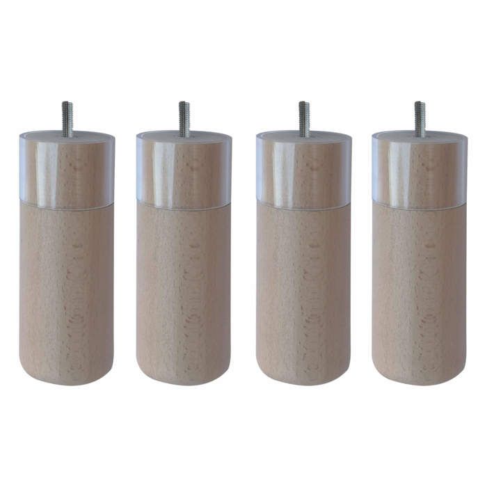 Someo 4 Pieds Cylindriques INOX 19 Cm - Sommier Lit
