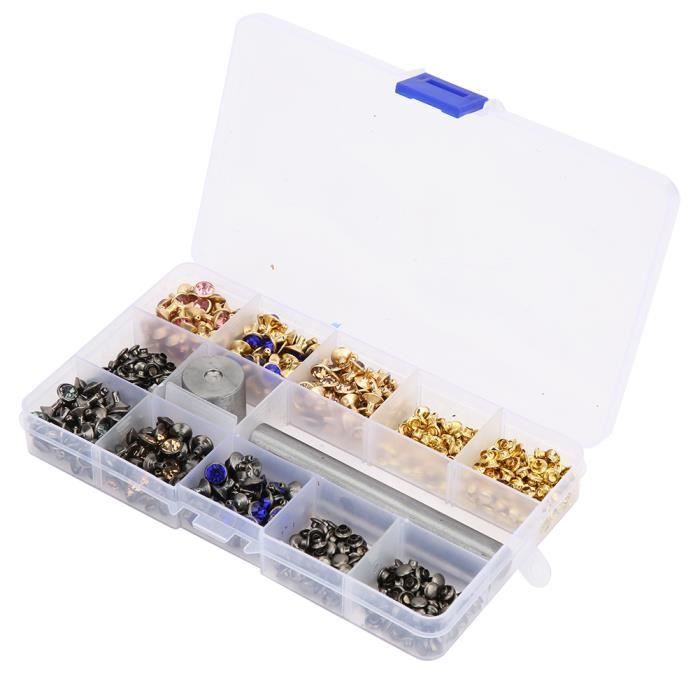 Rivet à Douille Noir Effet Diamant – Taille Ancienne 8 Mm, Neuf, Marque Générique