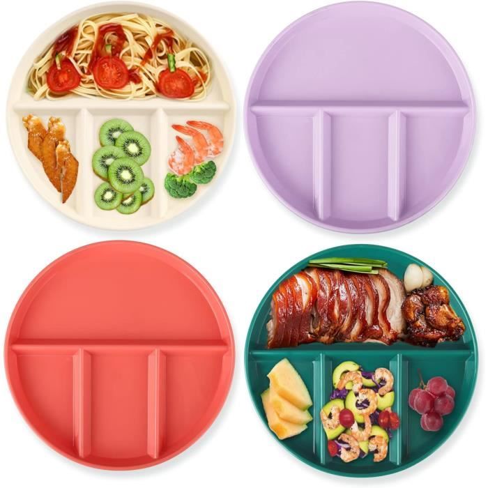 Lot de 12 assiettes plates en plastique incassable,Passe au lave