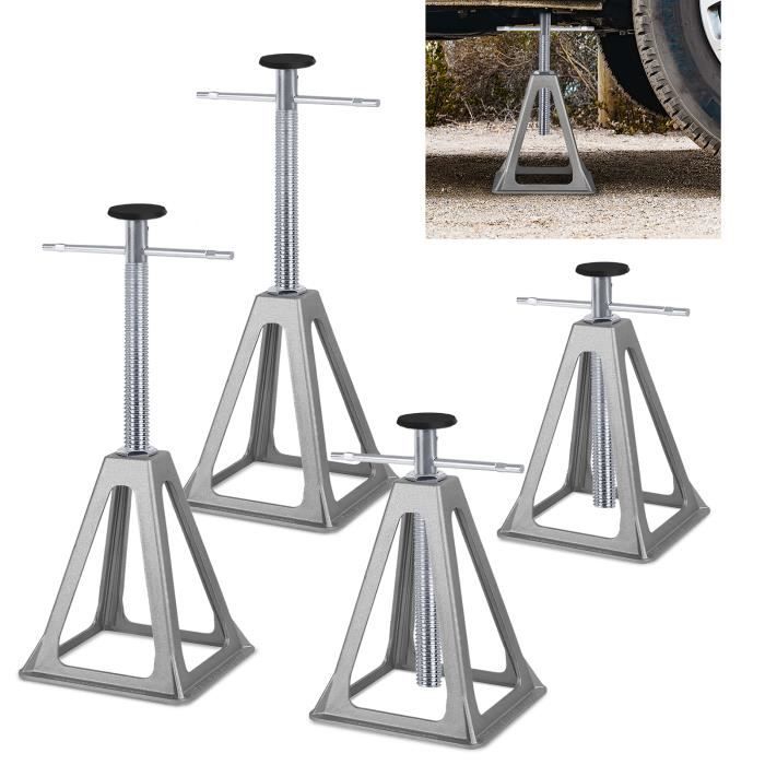 Lot De 2 Béquilles De Vélo Schramm – Aluminium, Noir/argenté, Hauteur 75cm, Pour Pneus Jusqu'à 6,5cm De Large