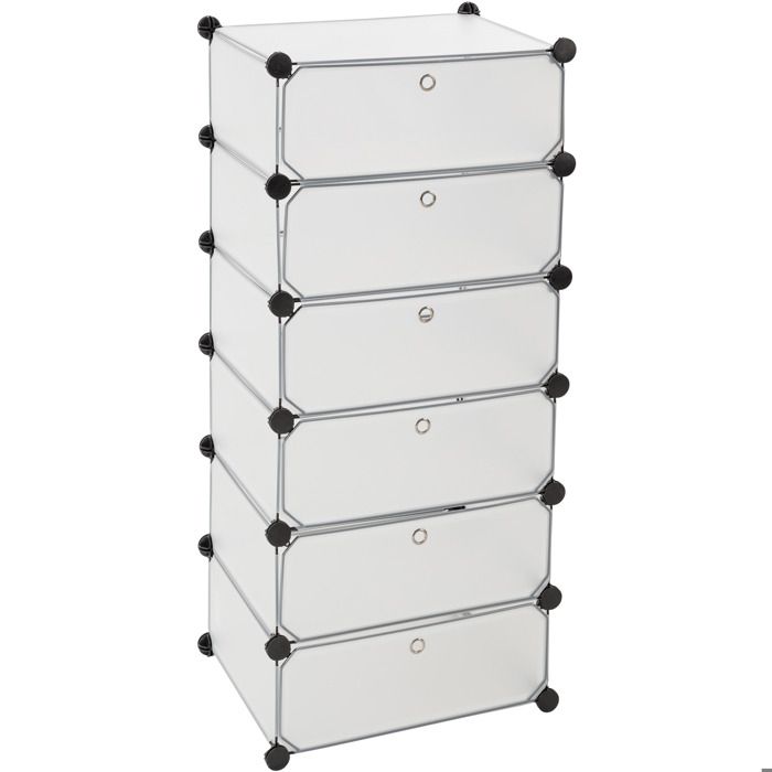 Tectake Meuble A Chaussure Modulable Avec Portes 50 Cm X 37 Cm X