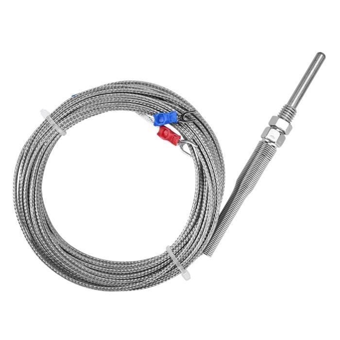 Sonde Thermocouple Type K Litensh - Plage -50~400°C - Longueur 3m - Pour Mesure Température Gaz/Liquide/Solide