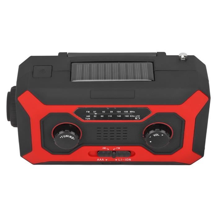 Radio D'Urgence 5 En 1 à Manivelle – Lampe, Horloge, Alarme, Rétro, Argent
