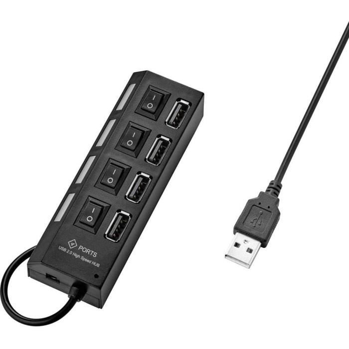Hub Usb 2.0 4 Ports Commutable Individuellement, Avec Leds De Statut ...