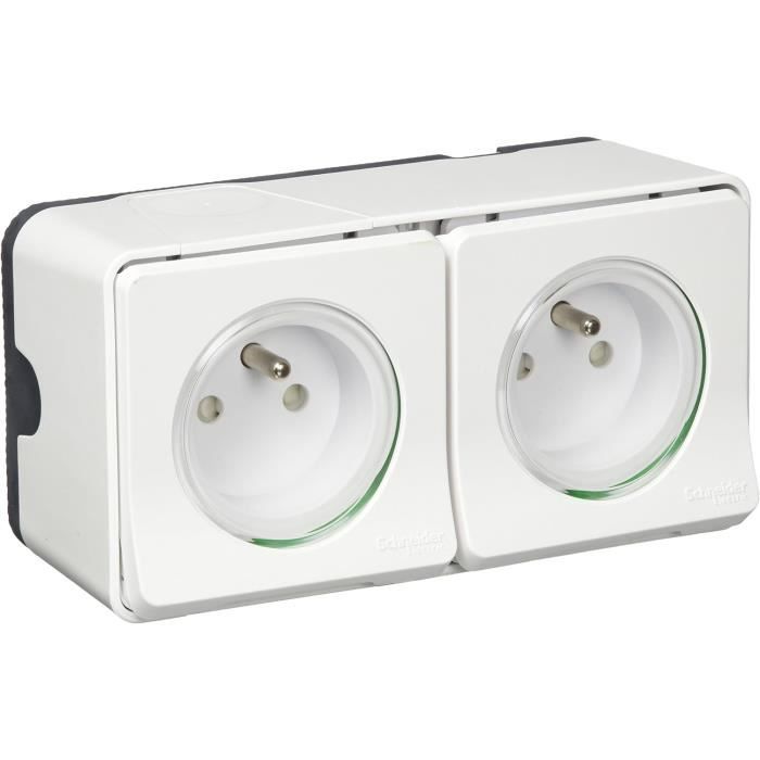 MUR36028 Schneider Electric Grey 2 Gang Plug Socket, 2 Poles, 16A, French 2P, In