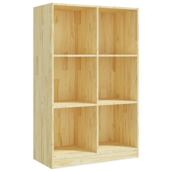 bibliothèque - vidaxl - bois de pin massif - 4 étagères - style campagne - 70x33x110 cm