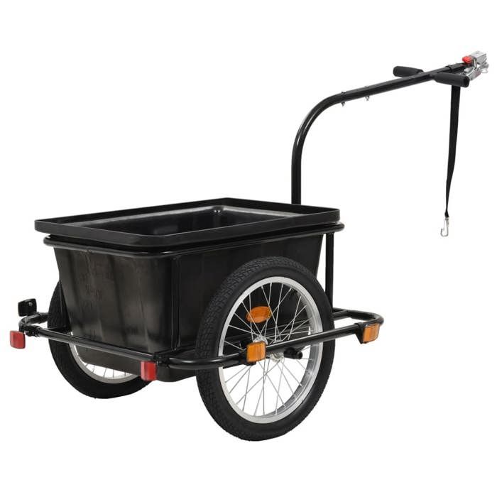 vidaXL Remorque pour bicyclette 50 L Noir