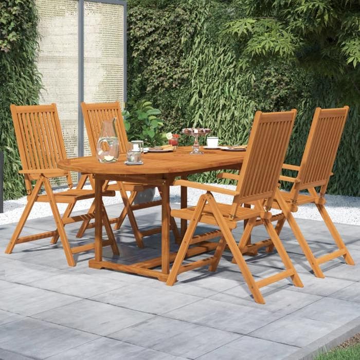 vidaXL Ensemble à manger de jardin 5 pcs Bois d'acacia - vue 3