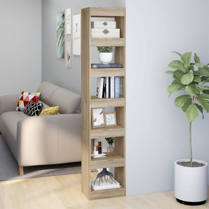 vidaXL Bibliothèque-Séparateur de pièce Chêne Sonoma 40x30x198 cm