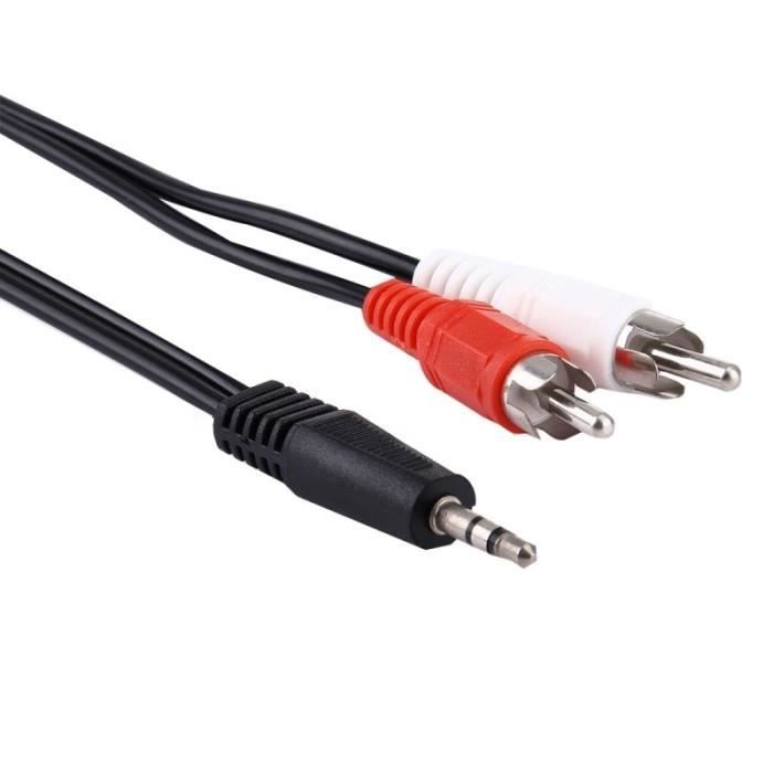 Cable RCA Bonne qualité Jack 3,5 mm stéréo mâle Câble audio Longueur 1,5 m Cdiscount TV Son Photo