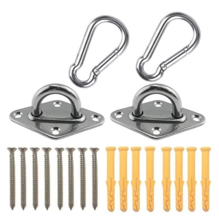 BeneLabel MatéRiel de Suspension pour Hamac, 360 Pivotant kit D'Accrochage au Plafond Support Montage avec Boucle SéCurité Quincaillerie pour Corde Yoga/Cerceau AéRien/Sac Frappe, pour Bois/1200lbs