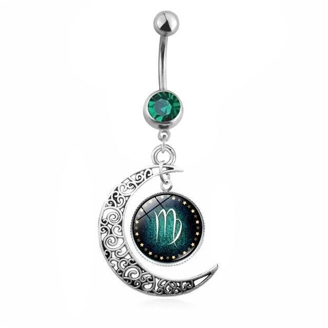 Anneau de nombril,VirgoPiercing de nombril Sexy pour femmes, anneau de ventre, 12