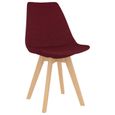 1156559© Design Rétro Scandinave Lot de 2 Chaises, Chaise de salle à manger, Salon & Salle à Manger & Cuisine, Rouge bordeaux Tissu-1