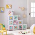 Armoire Modulable Enfant - SONGMICS - 10 Cubes - Blanc - Motifs Stellaires - 123 x 31 x 123 cm-1
