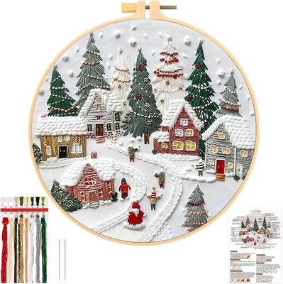 Kit De Couture Noël En Feutre Pour Enfants - DIY Broderie Point De Croix - 3 Ensembles De Poupées à Créer - Cadeau Créatif Et éducatif - 4