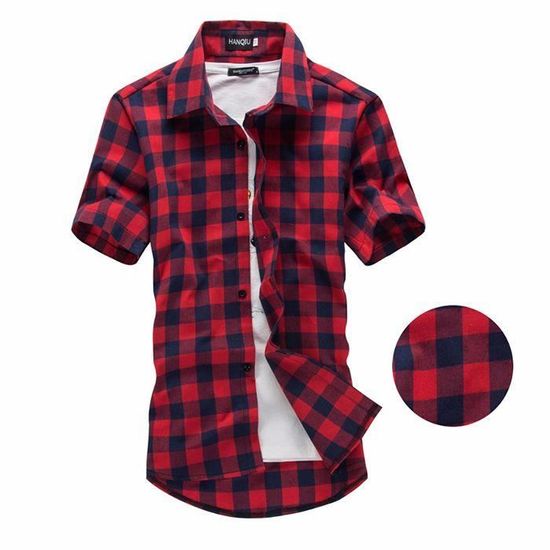 Chemise rouge et noir homme best sale