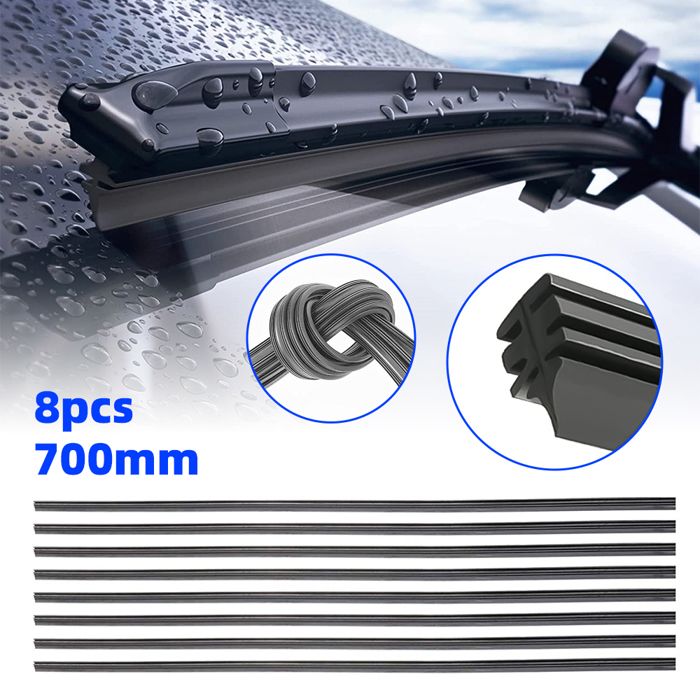 6 Pièces Lames Essuie-Glace Caoutchouc 800mm - Bandes De Rechange Universelles Découpables Pour Pare-Brise Voiture