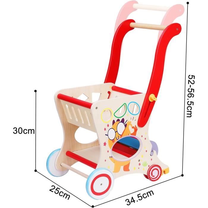 Chariot de Marche en Bois pour enfant Trotteur bebe Chariot de supermarche trotteur Poignee ajustable Jouets amovibles cadeau Noel Cdiscount Puericulture Eveil bebe