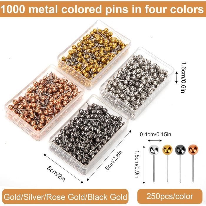 Lot De 480 Épingles à Coudre à Tête Ronde - Noir Et Blanc | Couture Et Artisanat