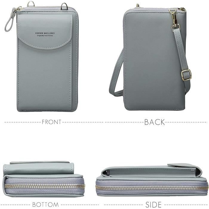 Cuir Téléphone Portable Portefeuille Sac Femme Bandoulière Pochette