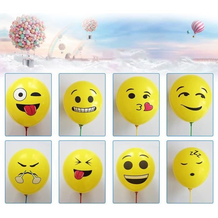 Ballons De Fête D'Anniversaire Smiley Emoji Supérieure Latex Naturel ...