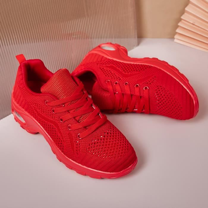 2023 Basket Femme Chaussures Sport Feminine Respirante Chaussure Baskets Rouge Cdiscount Chaussures