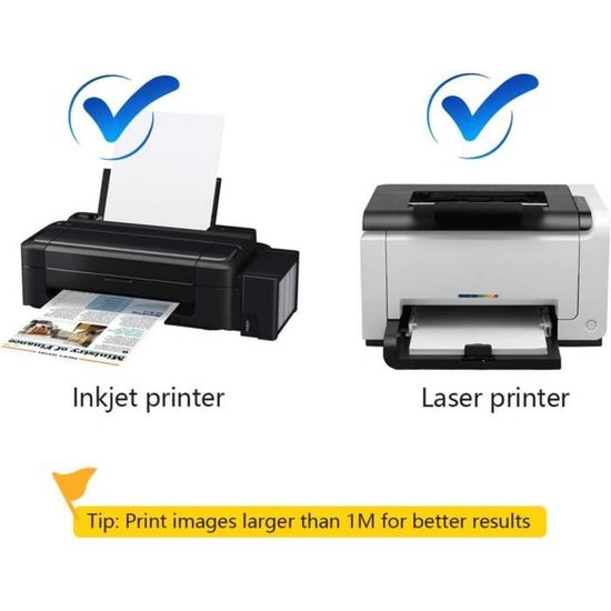 Papier autocollant en imprimable et imperméable pour imprimante à jet  d'encre 20 feuilles A4 brillantes pour autocollants A588 - Cdiscount  Informatique