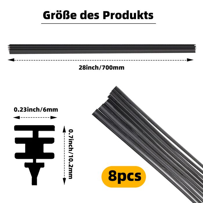 Lames D'essuie-glace Universelles En Caoutchouc Naturel - Lot De 3 - 700 Mm - Facile à Installer - Pour Voiture