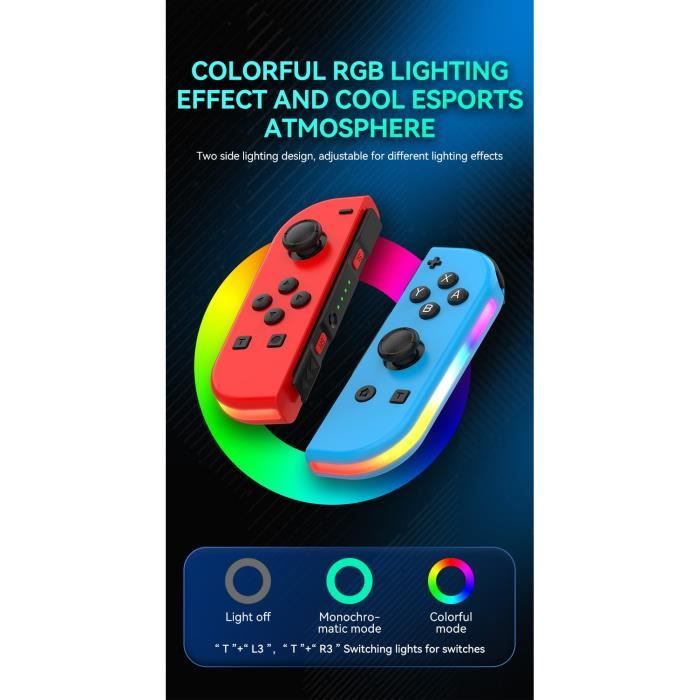 RVB blanc - Manette de jeu sans fil Joy-Con pour Nintendo Switch, manettes  L et R, manette de jeu avec sangle - Cdiscount Informatique