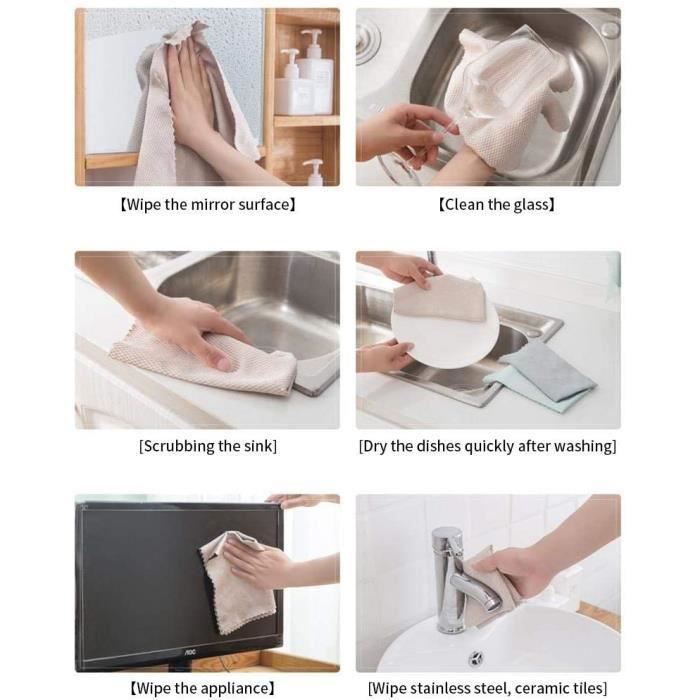 Torchon-essuie-main,Chiffon magique en microcarence pour verre,serviette de  nettoyage pour miroir et fenêtre de - 30X30CM-1PCS - Cdiscount Maison