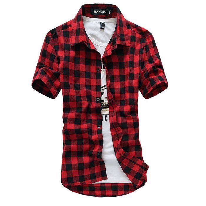 Chemise homme on sale rouge et noir
