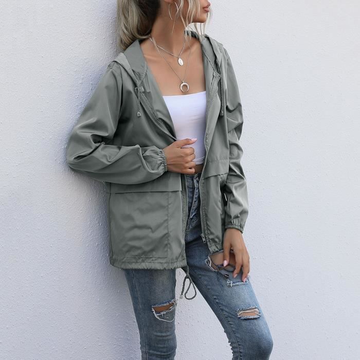 Veste Pluie Femme Wayleb - Imperméable Légère Coupe-vent Avec Capuche, Pour Randonnée, Voyage, Camping (plusieurs Coloris)