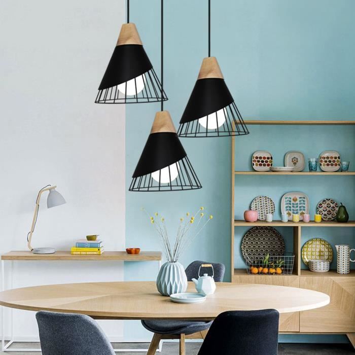 Suspension Hofstein Noir/Blanc - Lustre Design Moderne - 1 à 3 Lumières - Métal - Neuf
