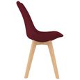 1156559© Design Rétro Scandinave Lot de 2 Chaises, Chaise de salle à manger, Salon & Salle à Manger & Cuisine, Rouge bordeaux Tissu-3