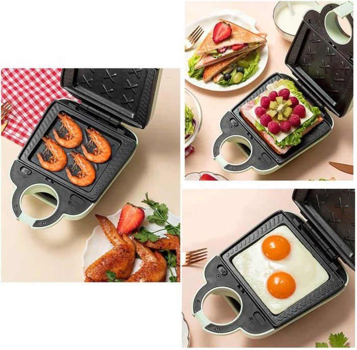 Mini-gaufrier Bestron édition Pâques – Plaque œuf, 550W, Antiadhésif, Vert, Gaufres De 10 Cm – Idée Cadeau Enfant