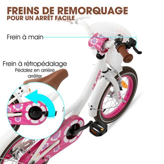 Vélo pour enfant - JOYSTAR 18 - Avec panier avant et porte-bagages