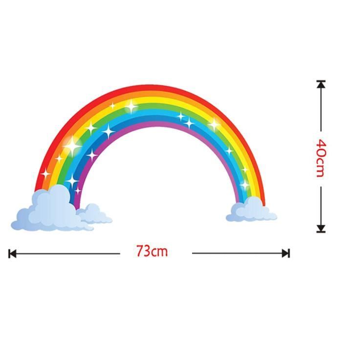 Stickers muraux - Arc-en-ciel - Chambre - Adulte - 73cm x 40cm
