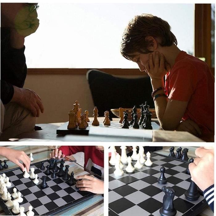 2 en 1 Jeu d'échecs magnétique, Jeu de société de Dames éducatif, Jeu d