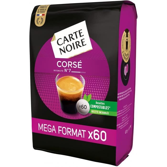Expresso corsé n°7, café en dosettes compostables compatibles senseo, 3  paquets de 60 dosettes souples (180 dosettes) - Cdiscount Au quotidien