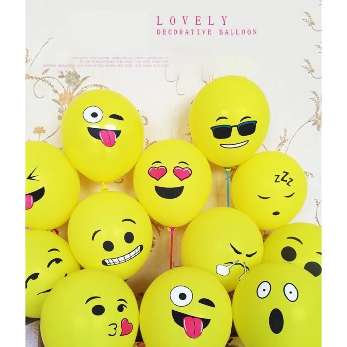 Ballons De Fête D'Anniversaire Smiley Emoji Supérieure Latex Naturel ...