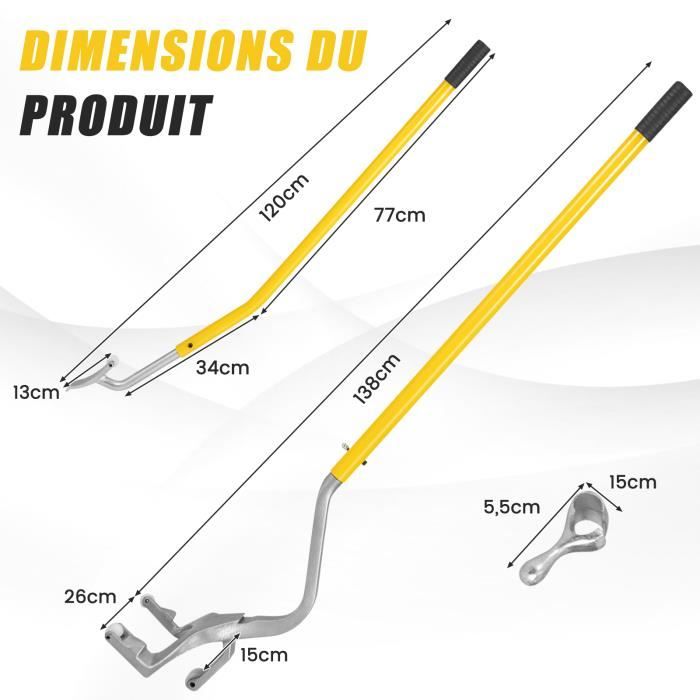 3 Démonte-pneus Acier Manganèse 30cm + 2 Protecteurs Jante - Pour Vélo, Moto, Voiture, Tracteur